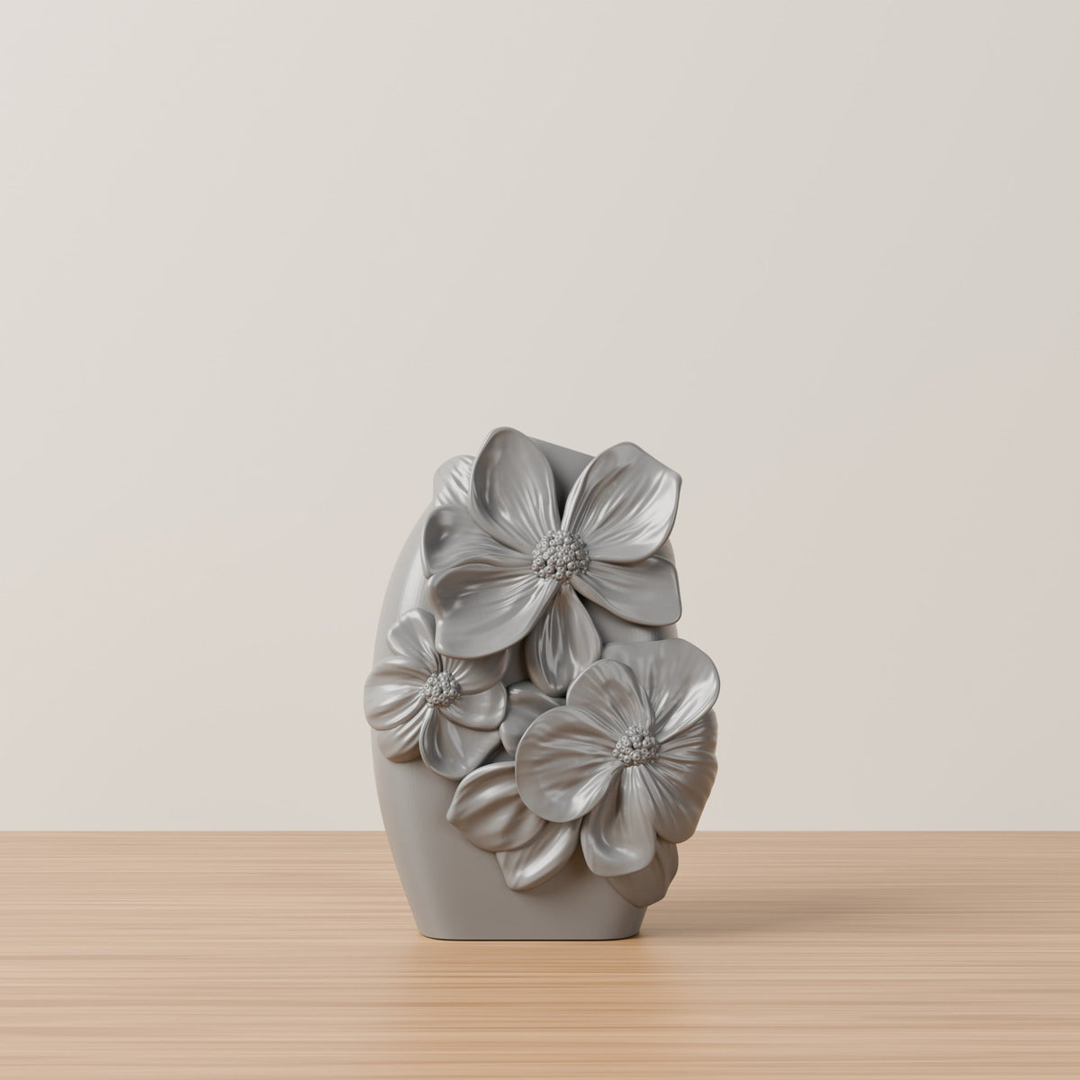 Petal Relief Vase – Sculpted Blossom Pebble Vase - Northern Foundry