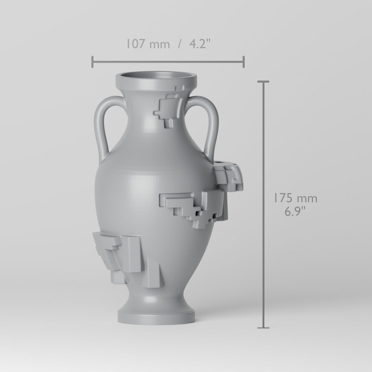 Pixel Fragment Vase – Glitch Art Amphora Vase - Northern Foundry