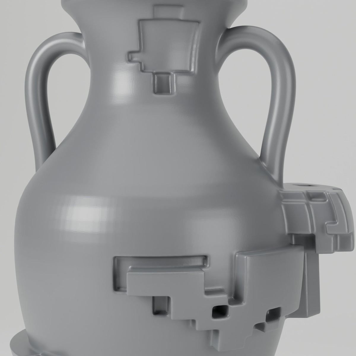 Pixel Fragment Vase – Glitch Art Amphora Vase - Northern Foundry