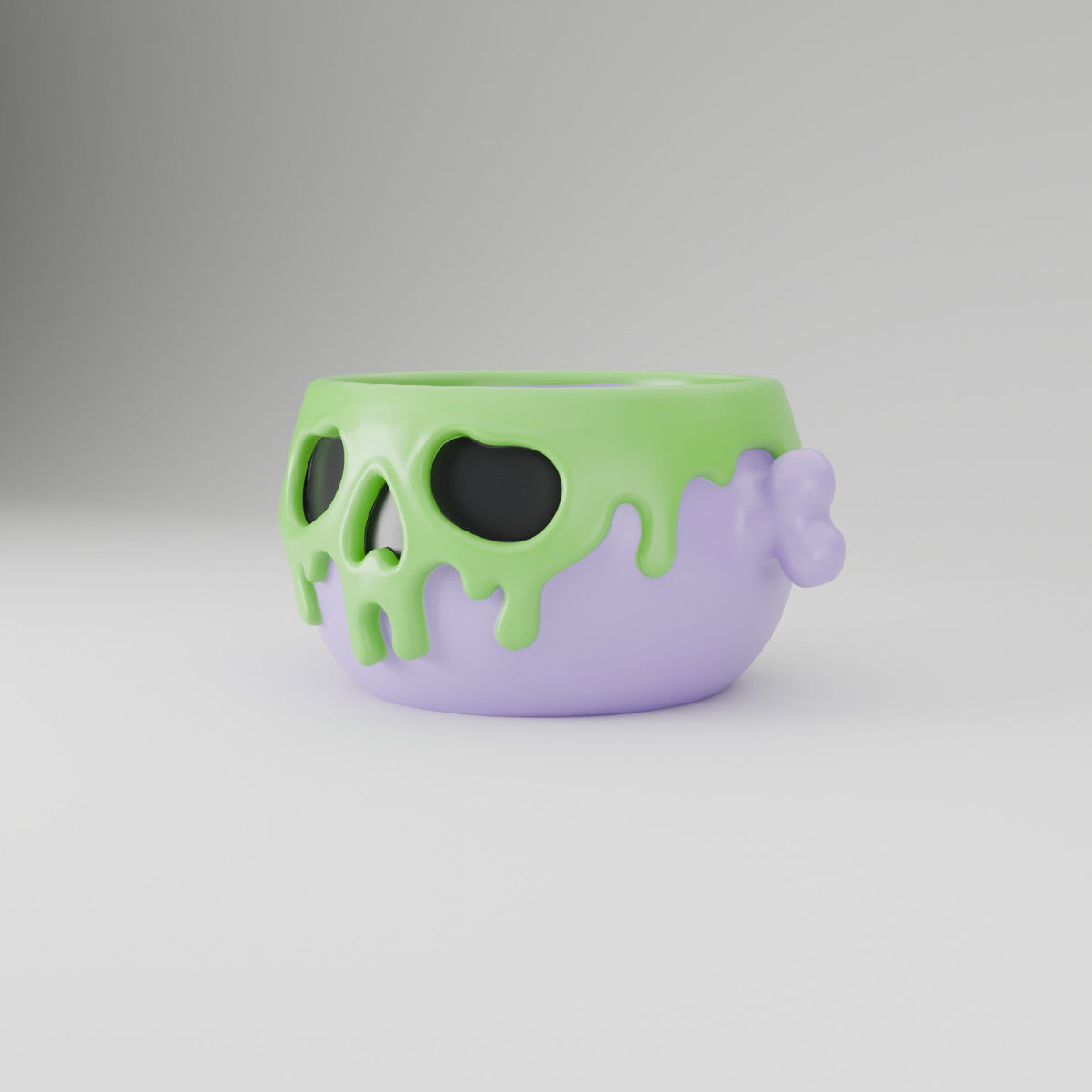 Poison Skull Candy Bowl – Purple & Green Halloween Treat Dish - Northern Foundry