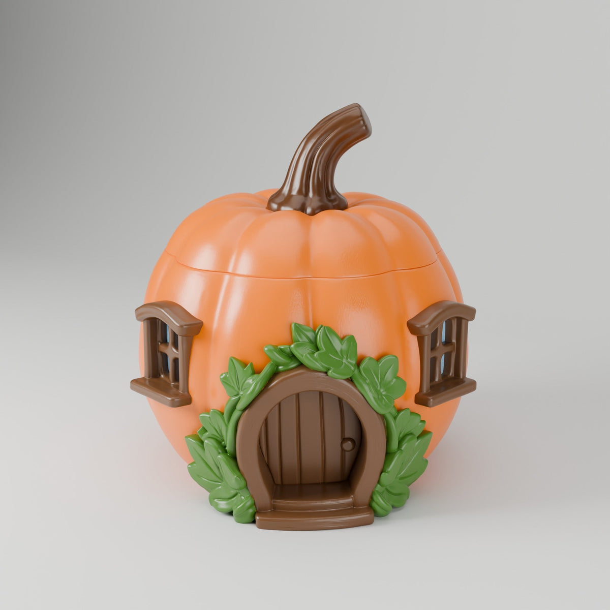 Pumpkin Cottage Candy Bowl with Lid – Fairy House Halloween Treat Jar - Northern Foundry