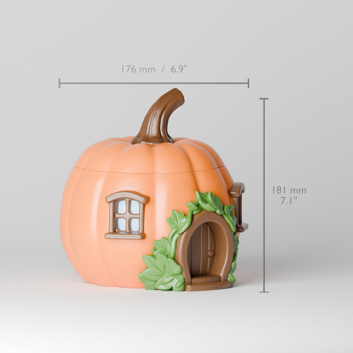 Pumpkin Cottage Candy Bowl with Lid – Fairy House Halloween Treat Jar - Northern Foundry