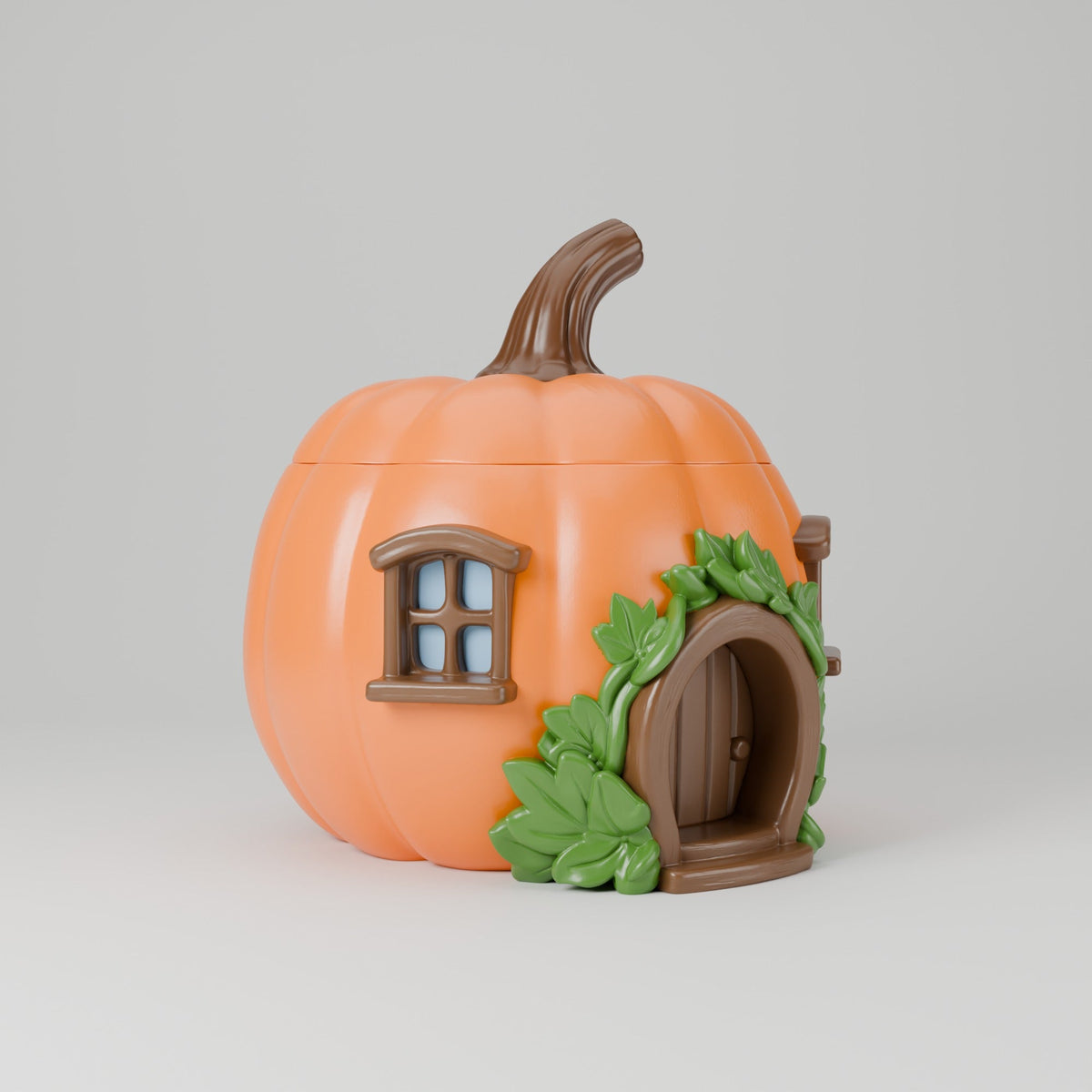Pumpkin Cottage Candy Bowl with Lid – Fairy House Halloween Treat Jar - Northern Foundry
