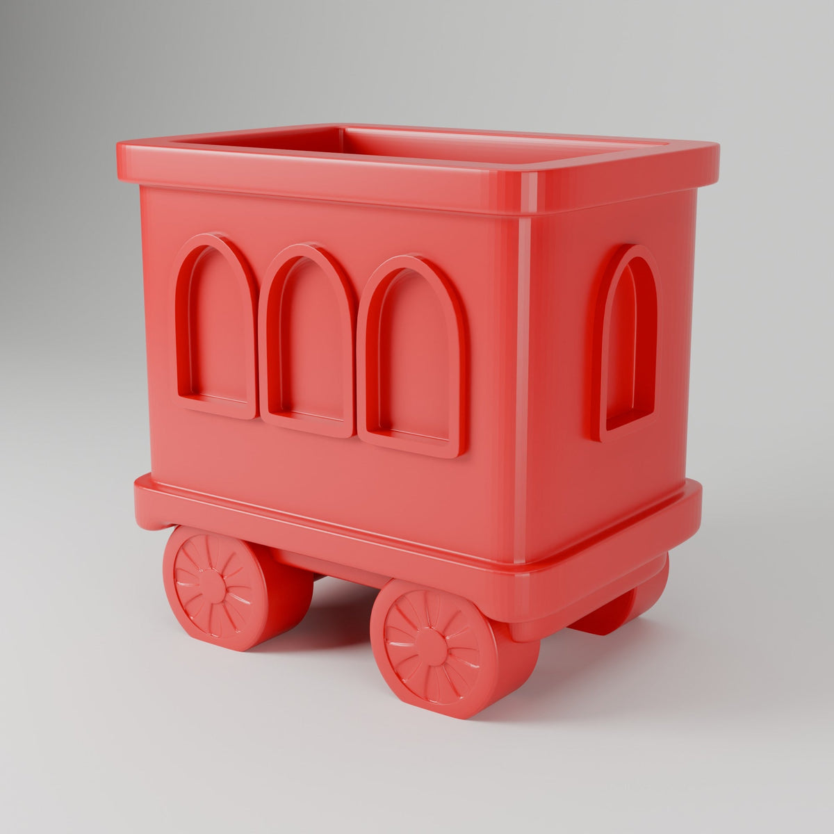 Red Christmas Train Cart – Holiday Holder for Candy, Plants & Pens - Northern Foundry