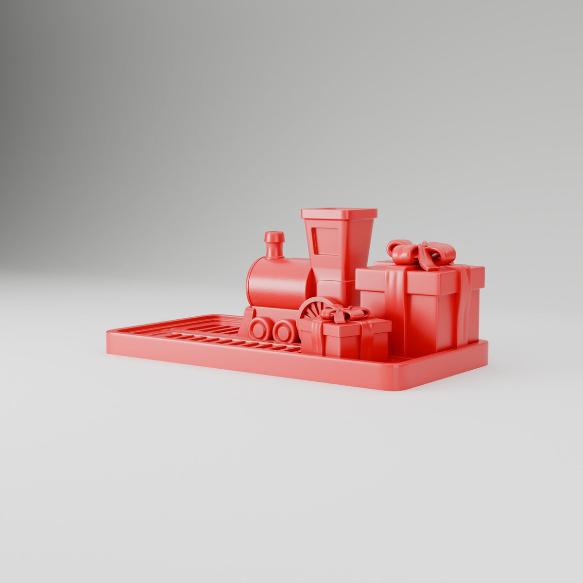 Red Christmas Train Tray – Steam Engine Holiday Candy & Trinket Tray - Northern Foundry