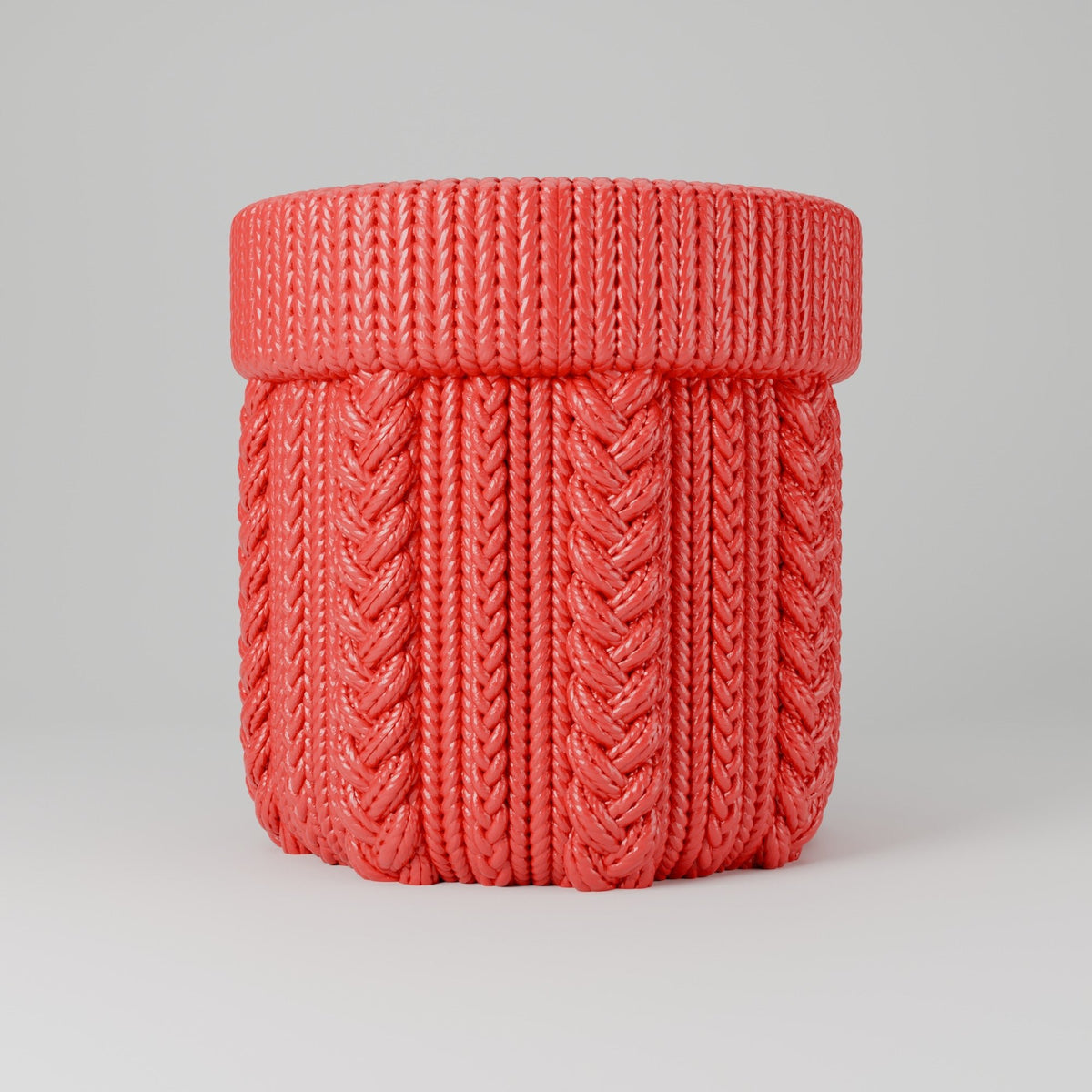 Red Knitted Texture Vase – Cable Knit Sweater Vase & Planter Pot - Northern Foundry