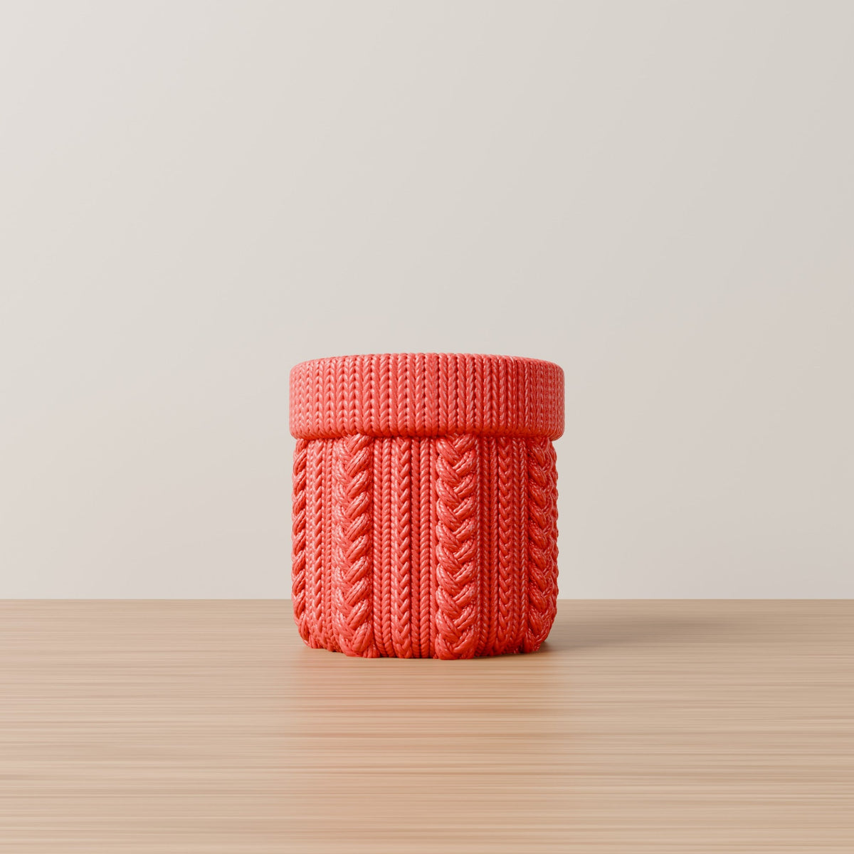 Red Knitted Texture Vase – Cable Knit Sweater Vase & Planter Pot - Northern Foundry