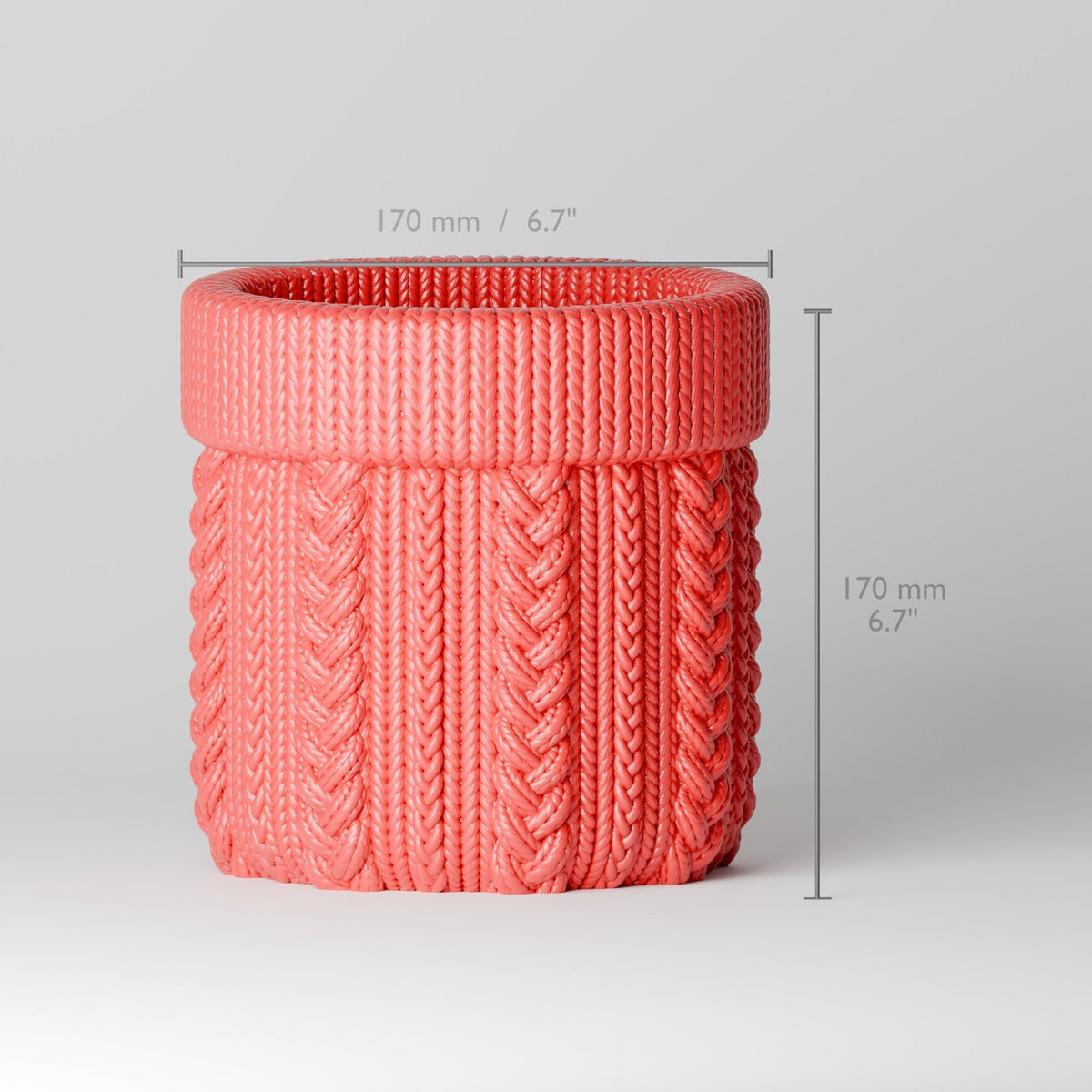 Red Knitted Texture Vase – Cable Knit Sweater Vase & Planter Pot - Northern Foundry