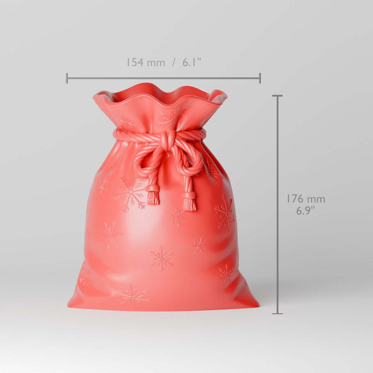 Red Santa Gift Sack Vase – Tied Christmas Bag Flower Vase - Northern Foundry