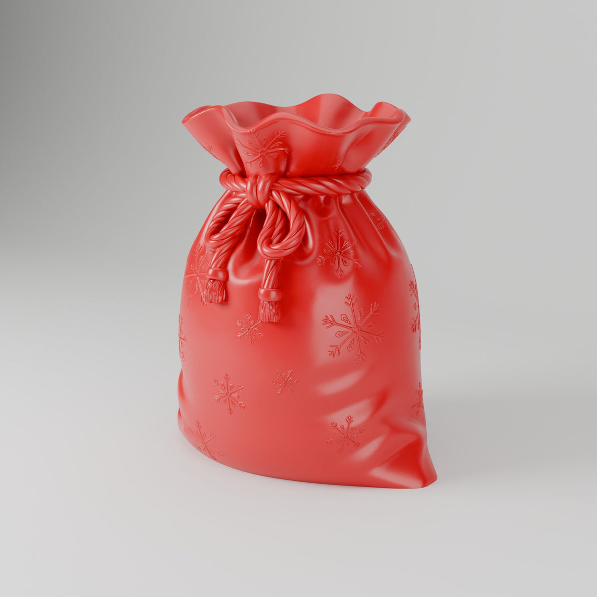 Red Santa Gift Sack Vase – Tied Christmas Bag Flower Vase - Northern Foundry