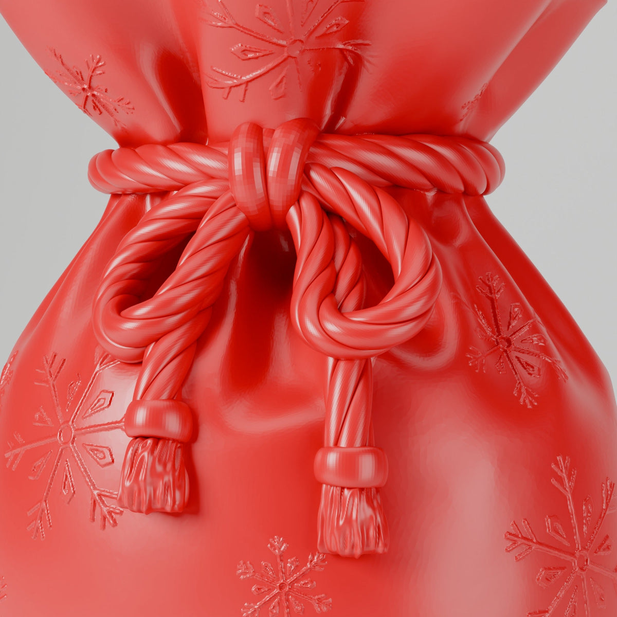 Red Santa Gift Sack Vase – Tied Christmas Bag Flower Vase - Northern Foundry