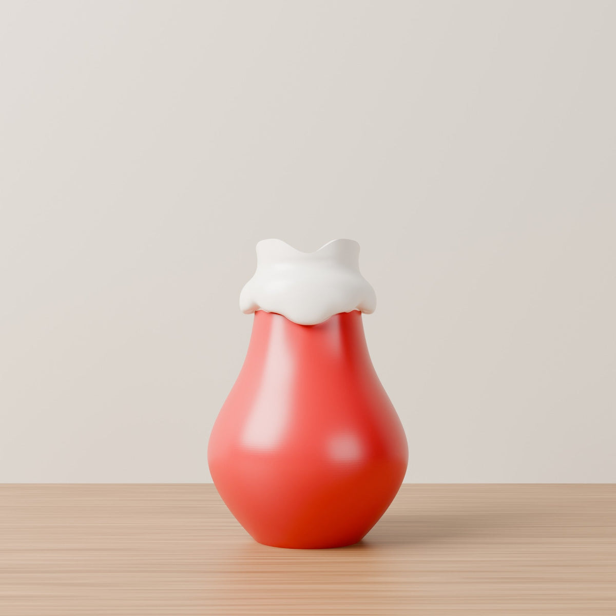 Red & White Holiday Cheer Vase – Santa Snow-Cap Christmas Flower Vase - Northern Foundry