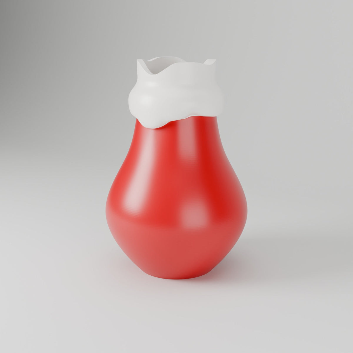 Red & White Holiday Cheer Vase – Santa Snow-Cap Christmas Flower Vase - Northern Foundry