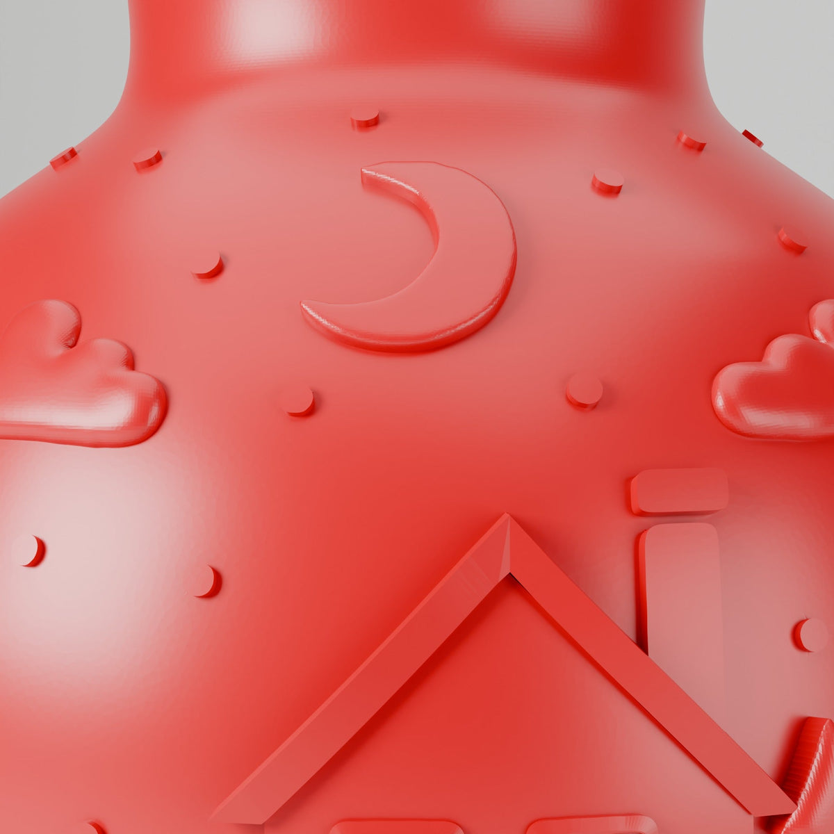 Red Winter Landscape Vase – Christmas Village Bauble Vase with Embossed Forest - Northern Foundry