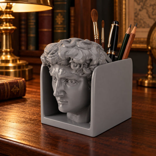 Renaissance Head Pen Holder – Classical Statue Desk Organizer - Northern Foundry