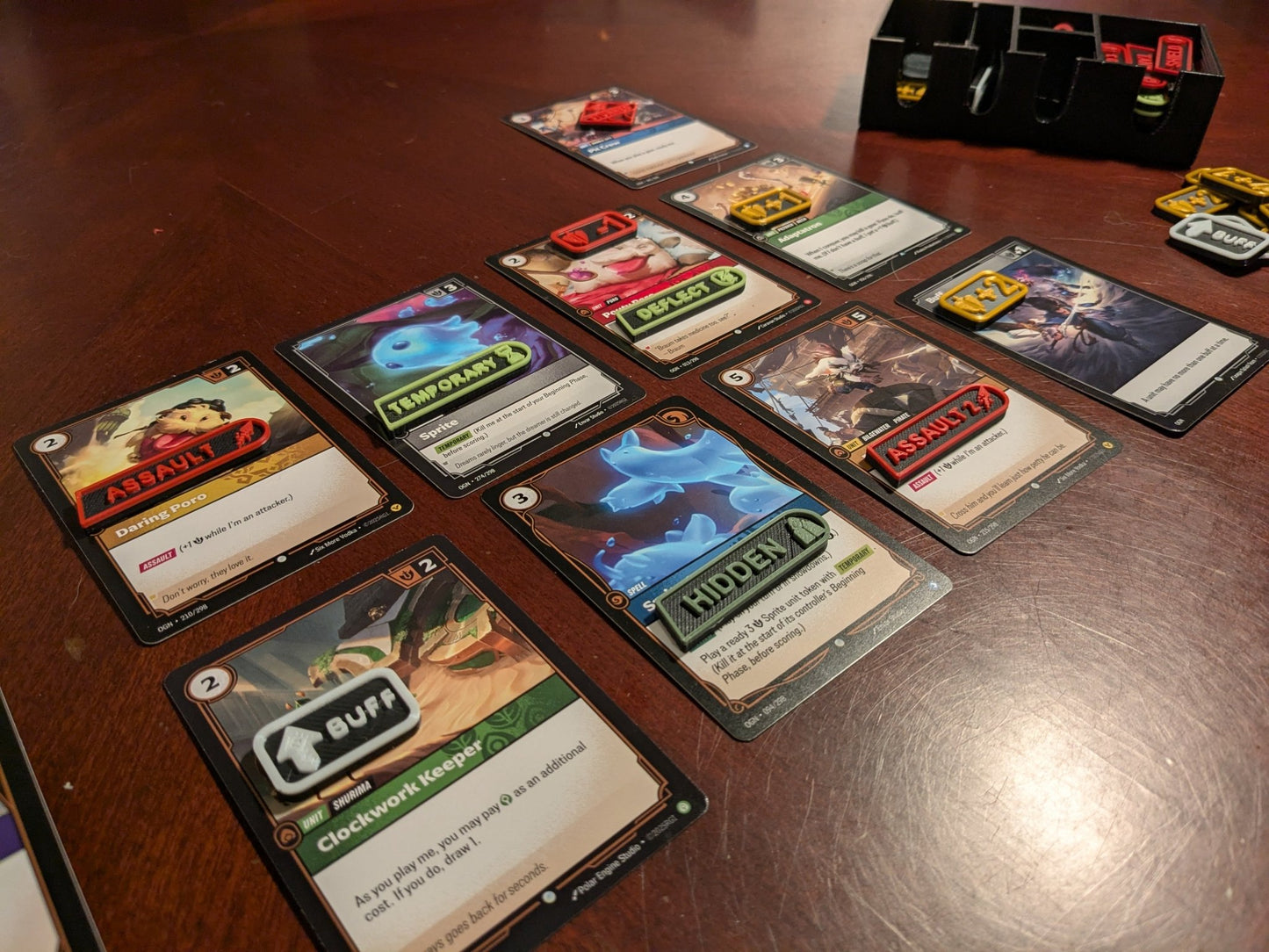 RIFTBOUND TCG-Compatible 48 Token Set (Unofficial) — Stun, Buff, Keywords, & Damage Modifiers w/ Case