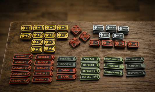 RIFTBOUND TCG - Compatible 48 Token Set (Unofficial) | Stun, Buff, Keywords, & Damage Modifiers w/ Case - Northern Foundry