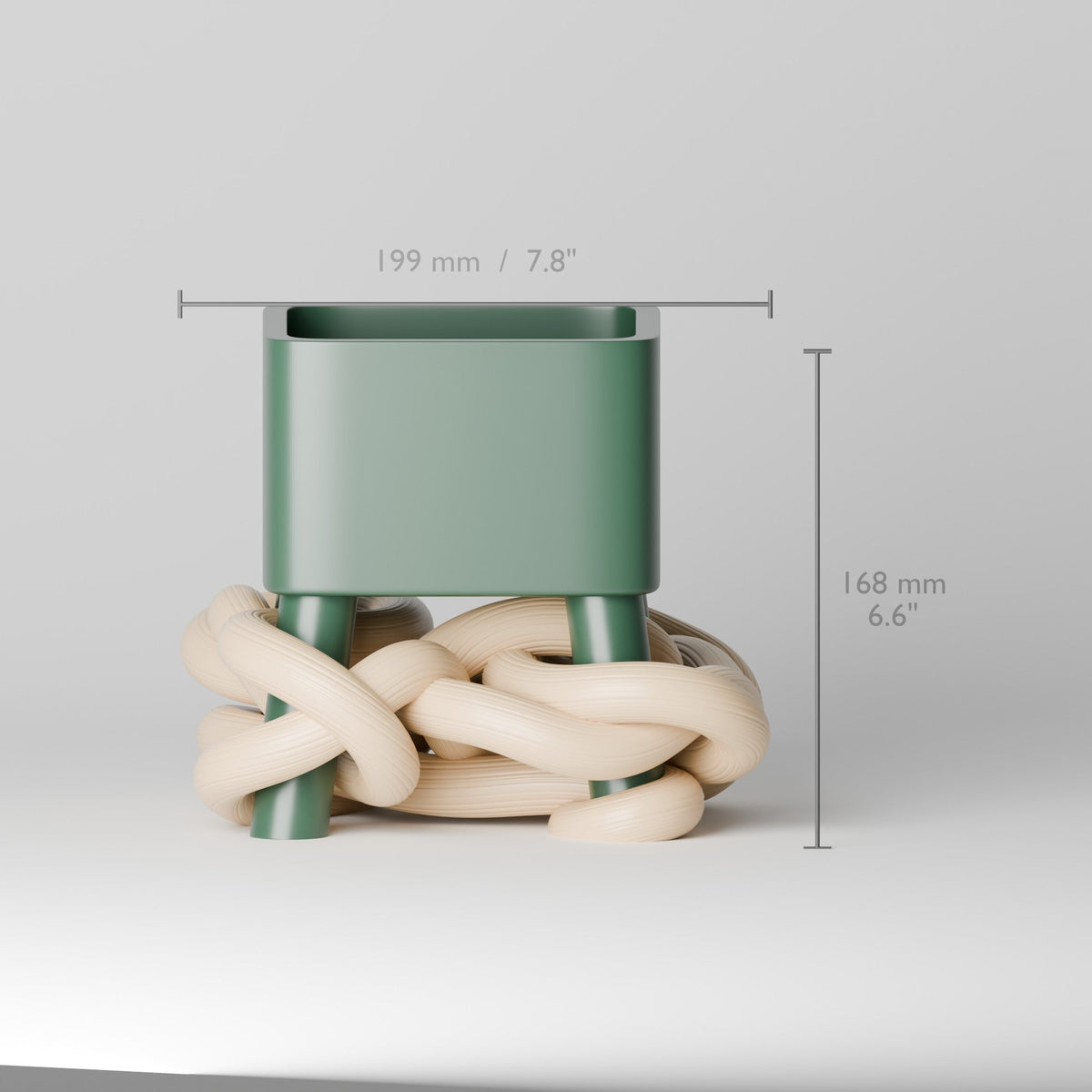 Rooted Geometry Planter – Square Pot on Knotted Roots - Northern Foundry