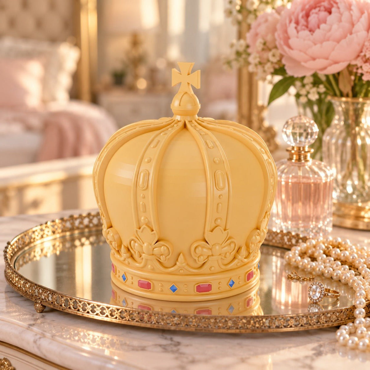 Royal Crown Storage Jar – Gold Crown Box with Lid - Northern Foundry
