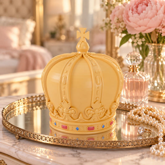 Royal Crown Storage Jar – Gold Crown Box with Lid - Northern Foundry