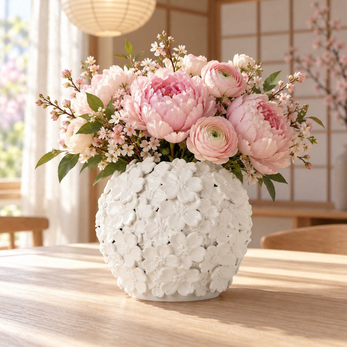 Sakura Blossom Vase – Round Cherry Blossom Flower Vase - Northern Foundry