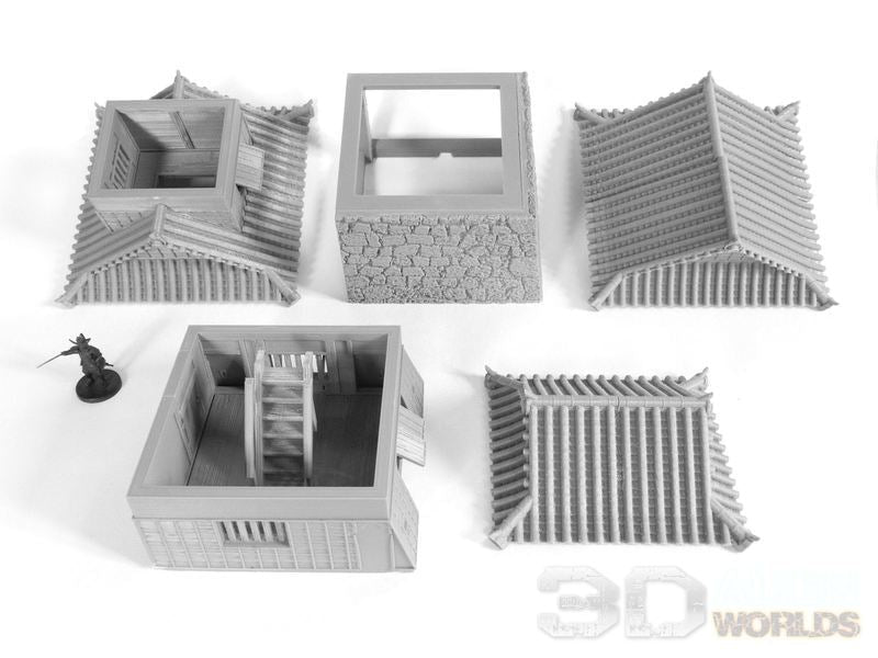 Samurai Castle Corner Tower – Fortified Yagura Terrain (28mm/32mm/40mm) - Northern Foundry