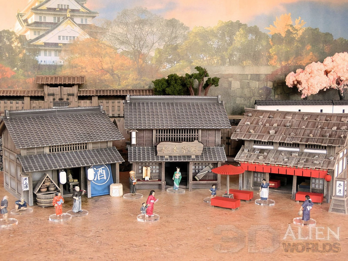 Samurai Shop Set – Feudal Japan Storefront Buildings (28mm/32mm/40mm) - Northern Foundry