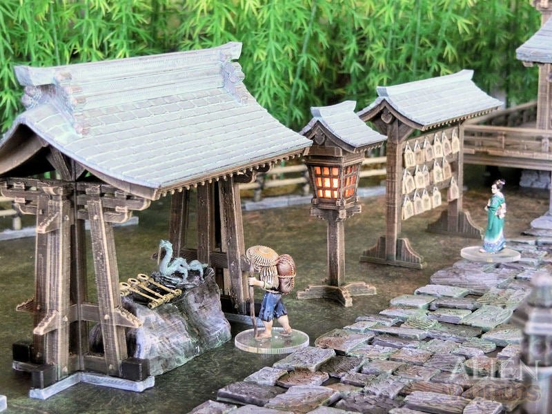 Samurai Shrine Set – Feudal Japan Shinto Shrine Terrain (28mm/32mm/40mm) - Northern Foundry