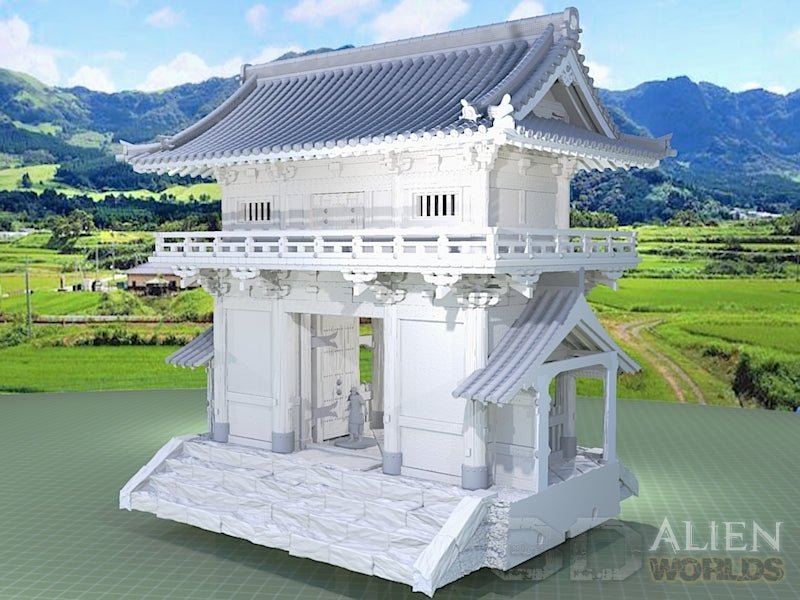 Samurai Temple Outer Gate – Feudal Japan Gate Terrain (28mm/32mm/40mm) - Northern Foundry