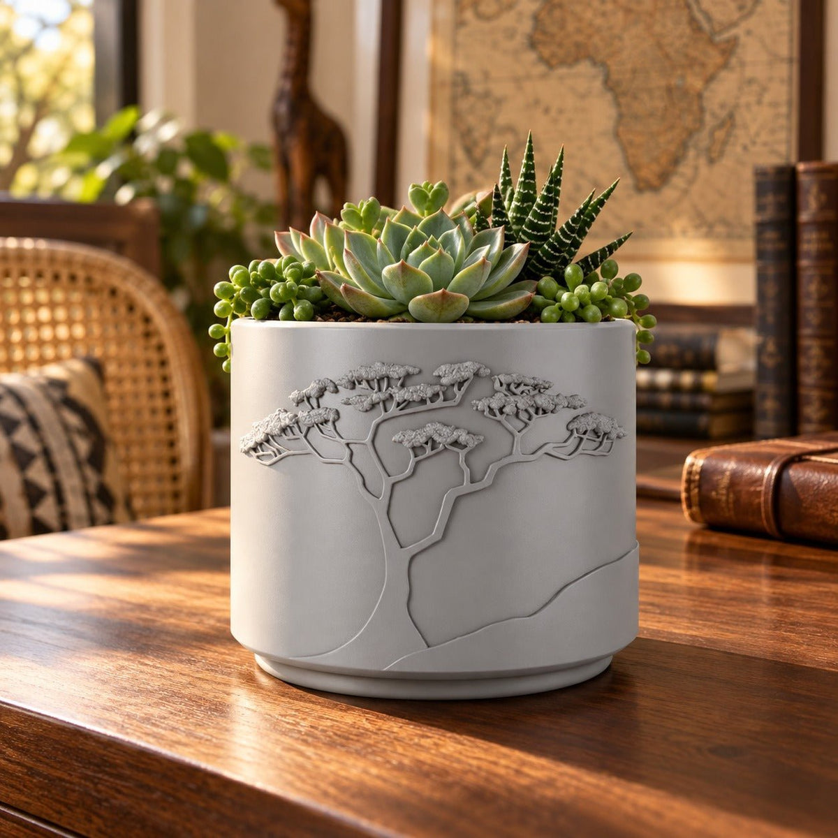 Savanna Tree Planter – Acacia Relief Plant Pot - Northern Foundry
