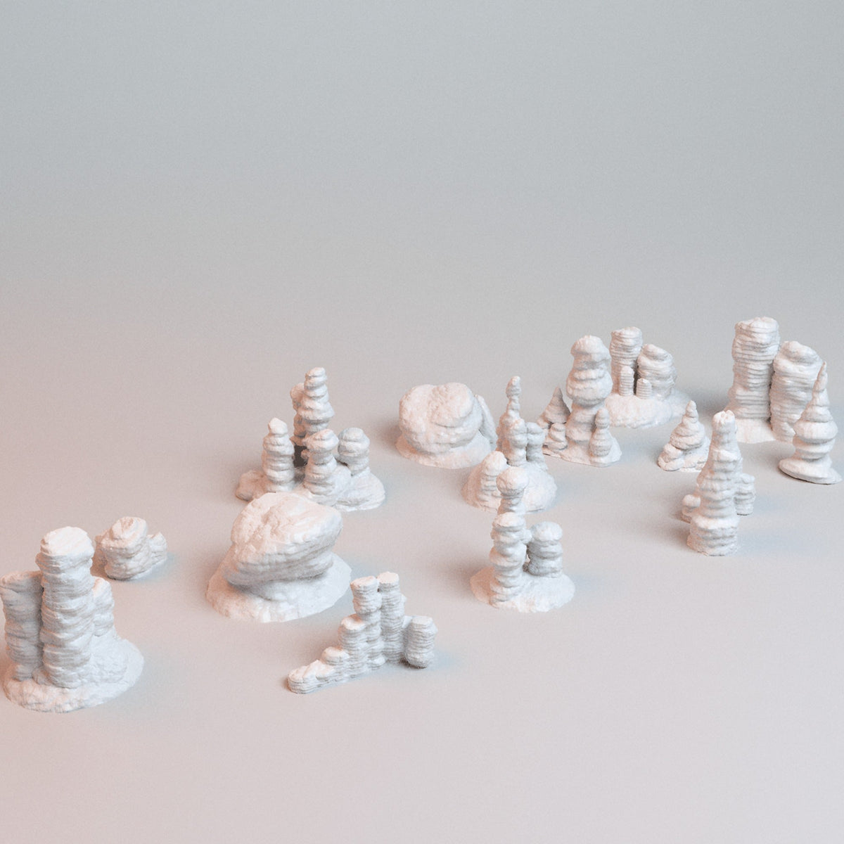 Sci-Fi Canyon Rock Formations – 15-Piece Terrain Set (28mm/40mm Wargaming) - Northern Foundry