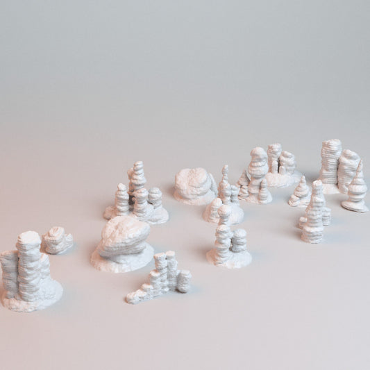 Sci-Fi Canyon Rock Formations – 15-Piece Terrain Set (28mm/40mm Wargaming) - Northern Foundry