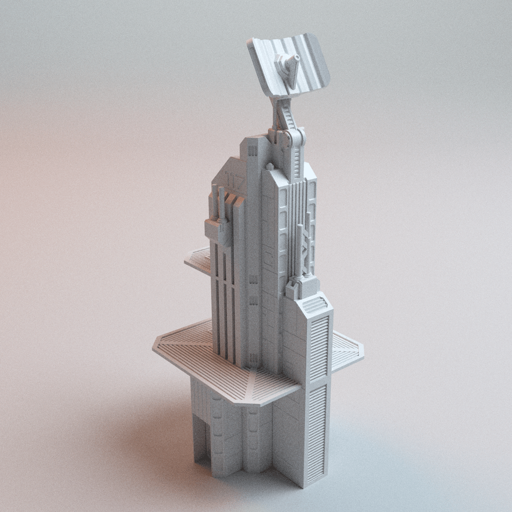 Sci - Fi Forward Base Terrain Set – Modular Outpost, Landing Pad & Comms Tower (28mm/32mm/40mm) - Northern Foundry