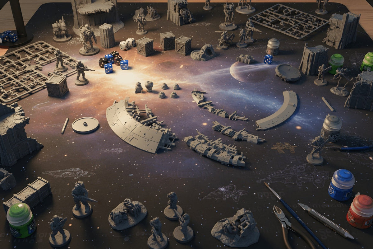Sci-Fi Space Combat Terrain – Asteroids & Wreckage - Northern Foundry