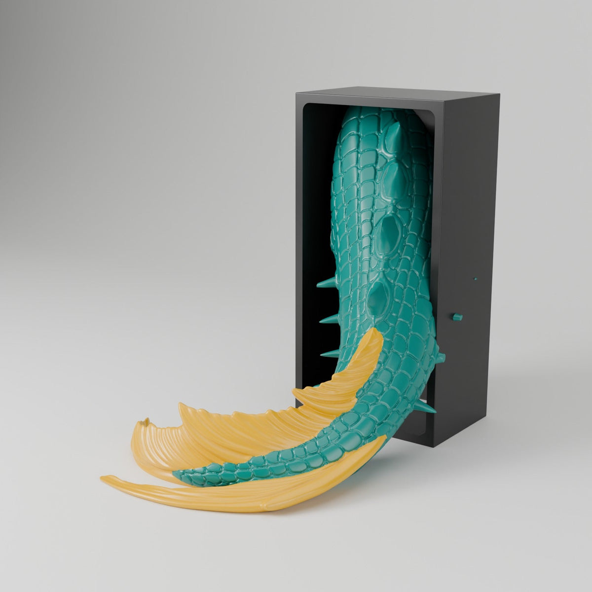 Sea Dragon Book Nook – Finned Dragon Head or Tail Bursting from Your Bookshelf - Northern Foundry