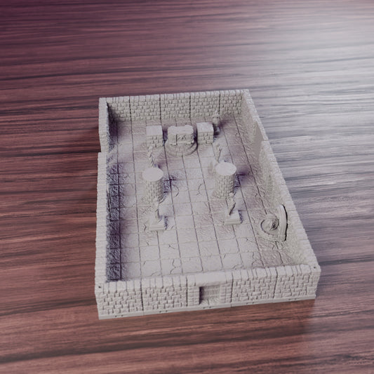 Shrine & Altar Room 6x8" Temple, assembled set on a wooden table