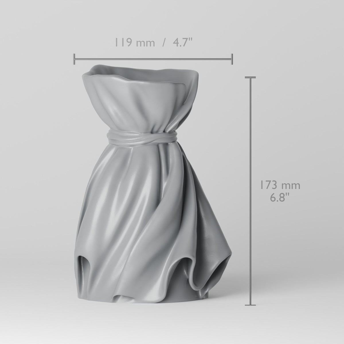 Silk Dress Vase – Sculptural Draped Satin Flower Vase - Northern Foundry