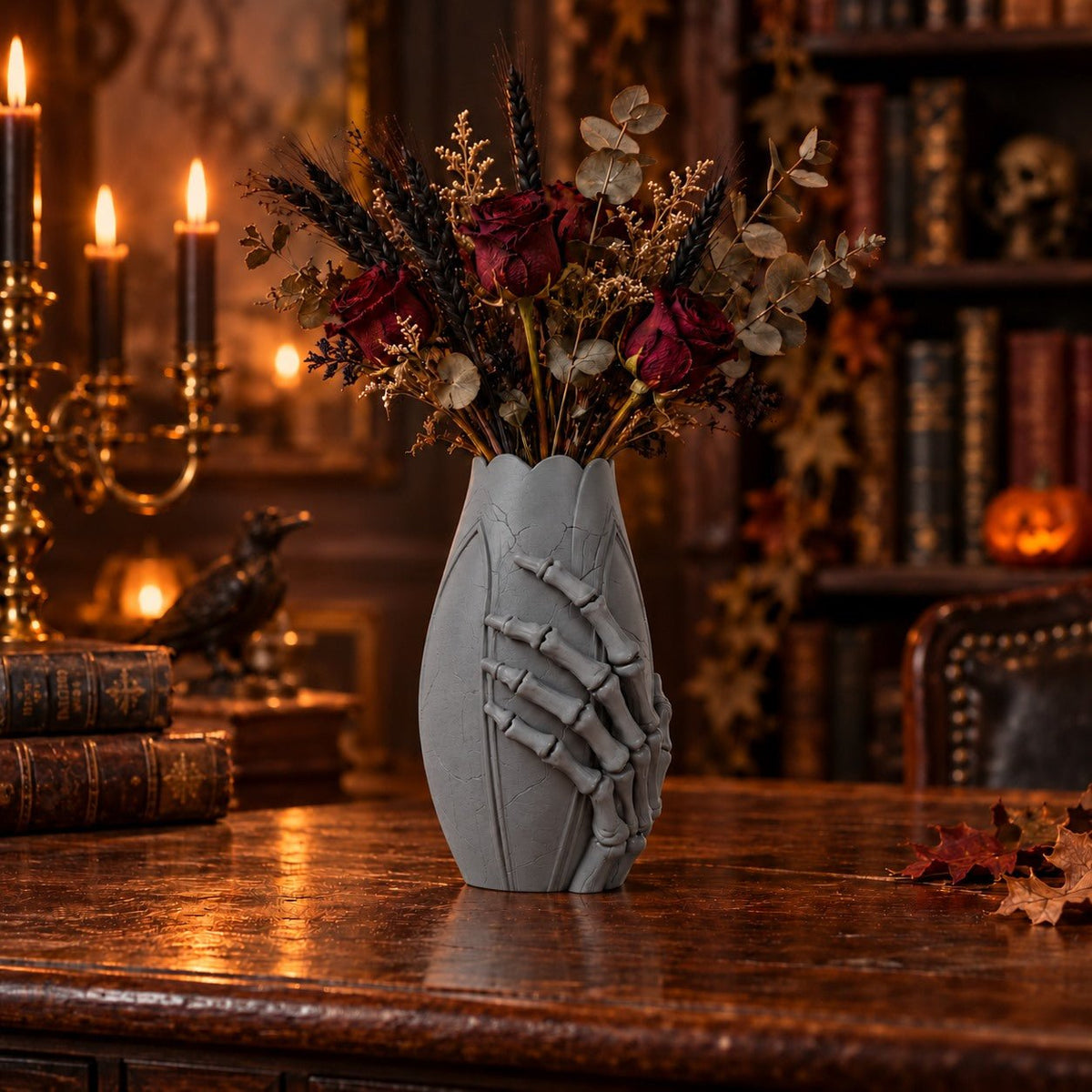 Skeleton Hand Vase – Gothic Halloween Decor - Northern Foundry