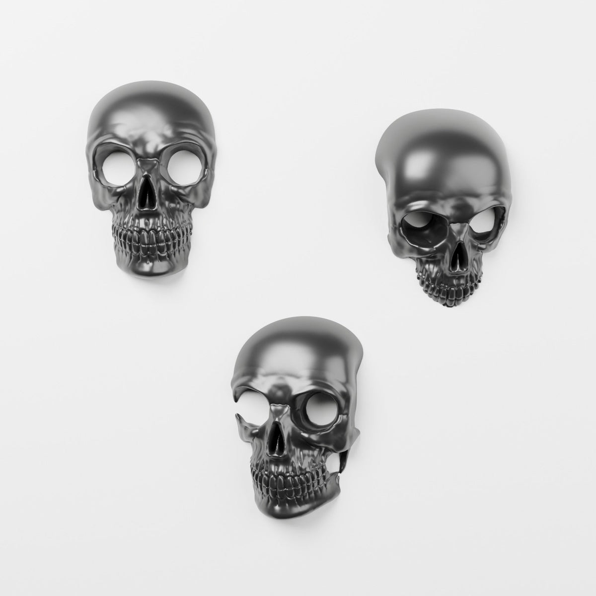 Skull Wall Decor Set of 3 – Gothic Skull Wall Art Plaques for Halloween and Horror Decor - Northern Foundry