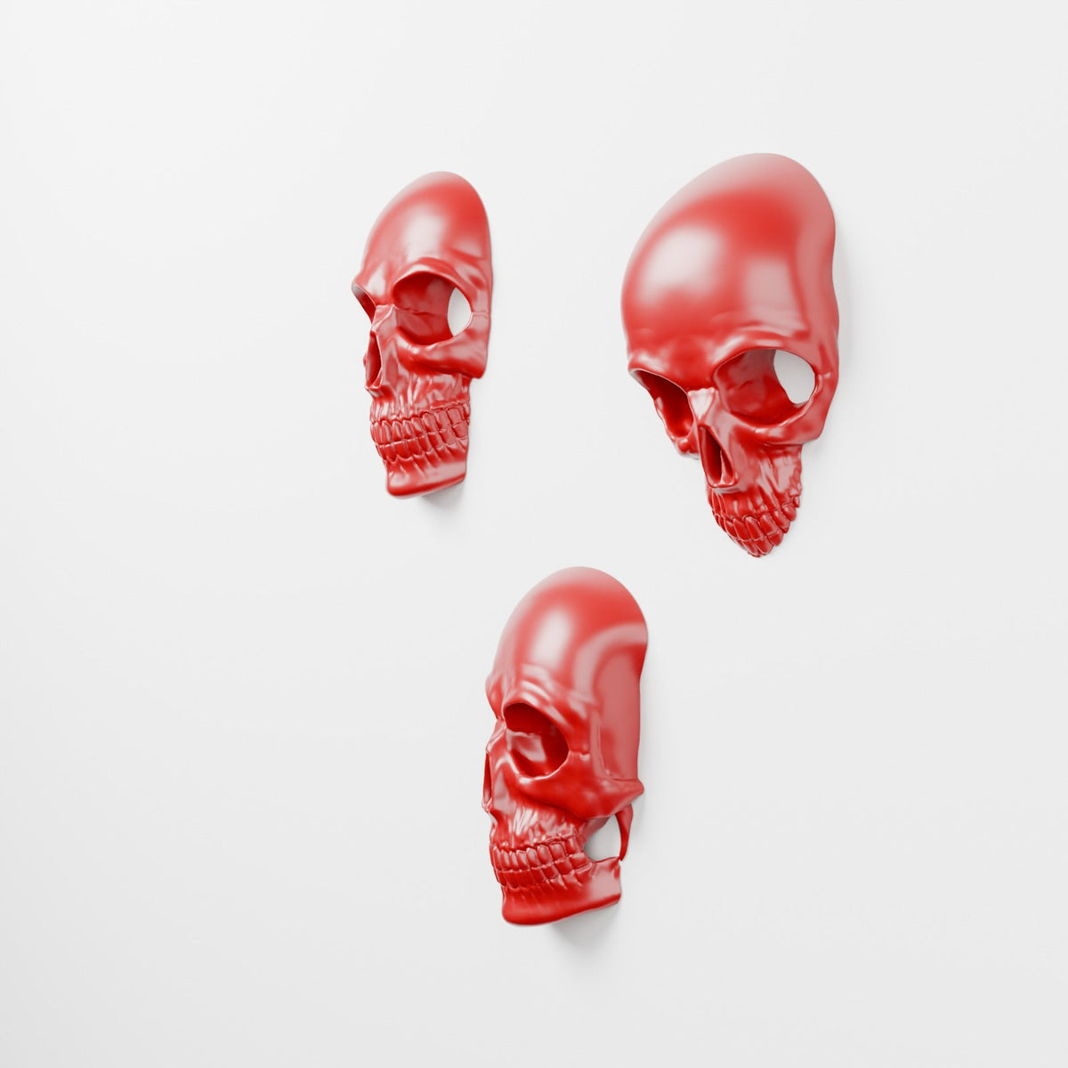 Skull Wall Decor Set of 3 – Gothic Skull Wall Art Plaques for Halloween and Horror Decor - Northern Foundry