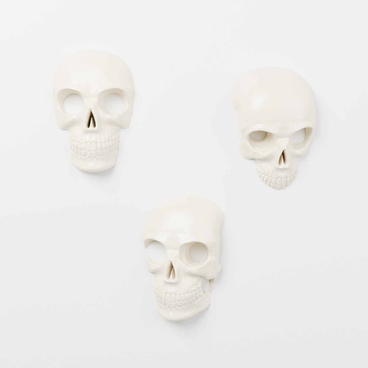 Skull Wall Decor Set of 3 – Gothic Skull Wall Art Plaques for Halloween and Horror Decor - Northern Foundry