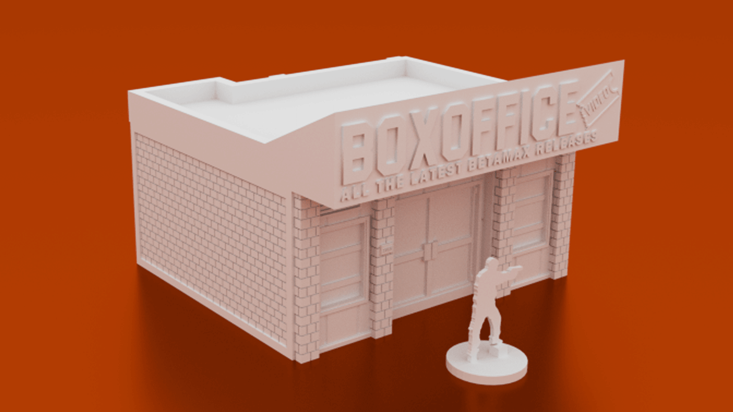Smalltown 80s Storefronts – 4 Retro Urban Shops (28mm) - Northern Foundry