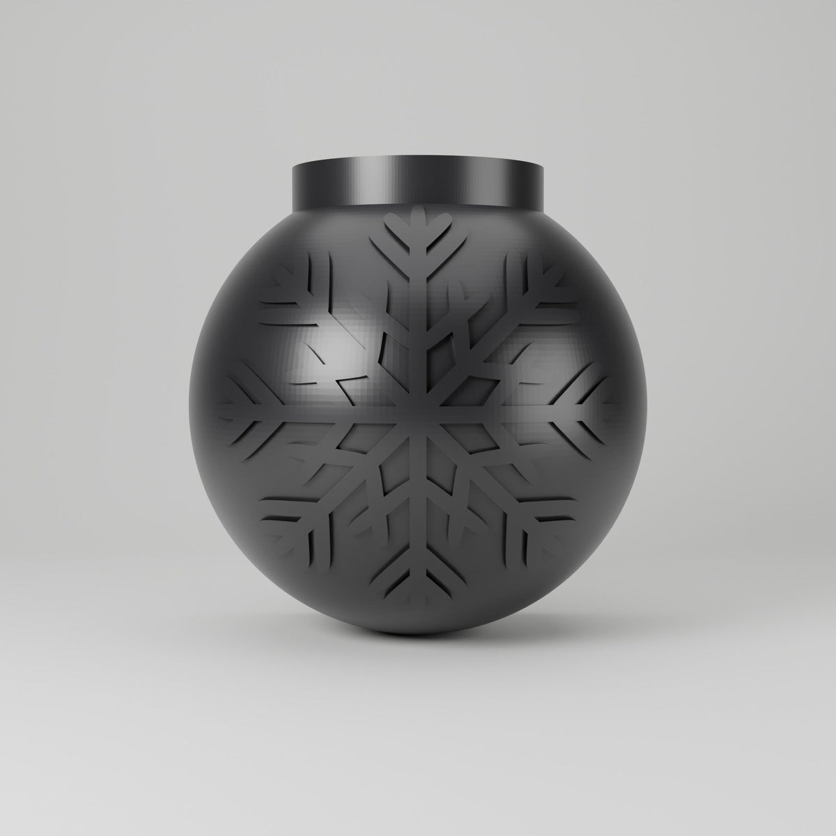 Snowflake Sphere Wall Vase – Flat-Back Bauble Vase with Raised Snowflake - Northern Foundry