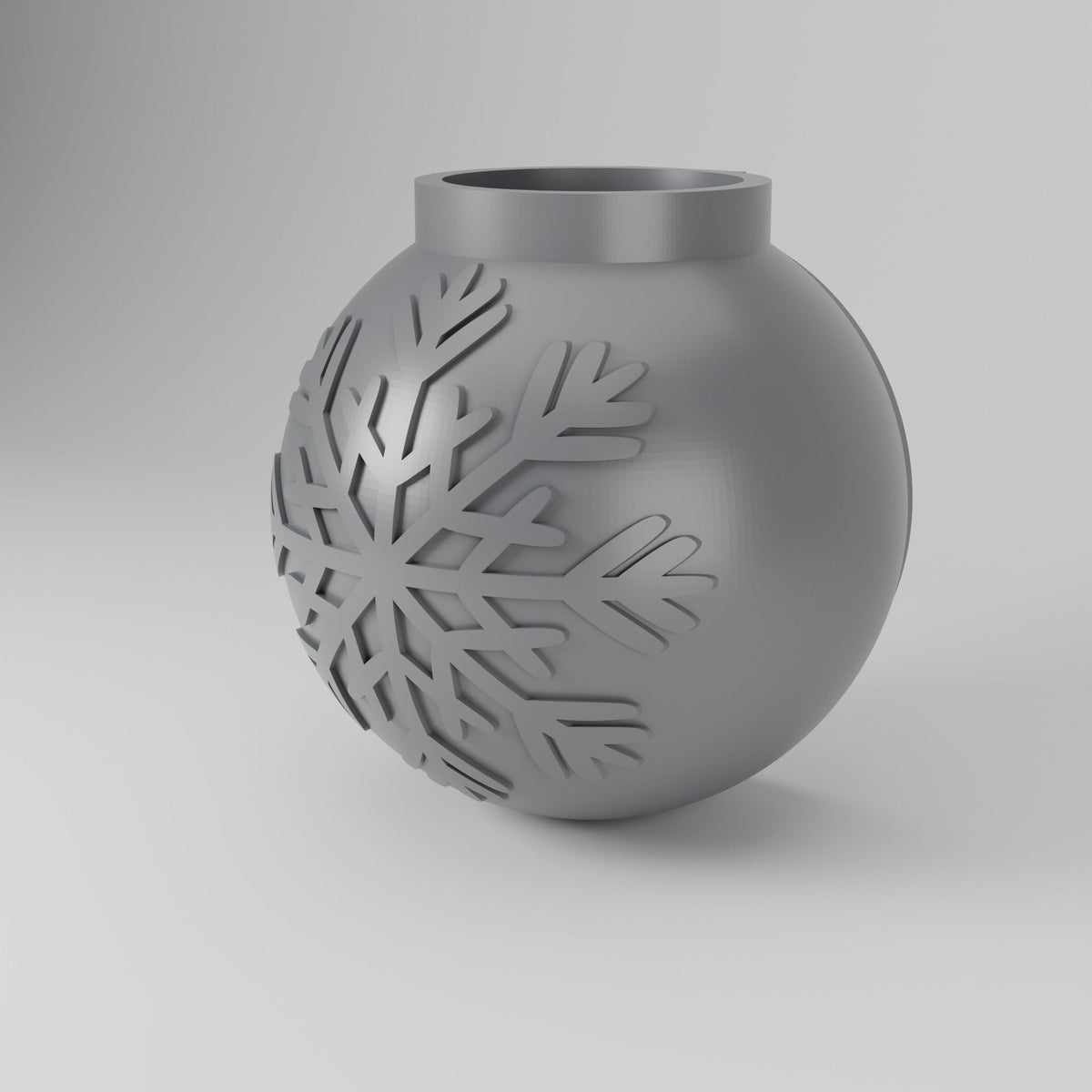 Snowflake Sphere Wall Vase – Flat-Back Bauble Vase with Raised Snowflake - Northern Foundry
