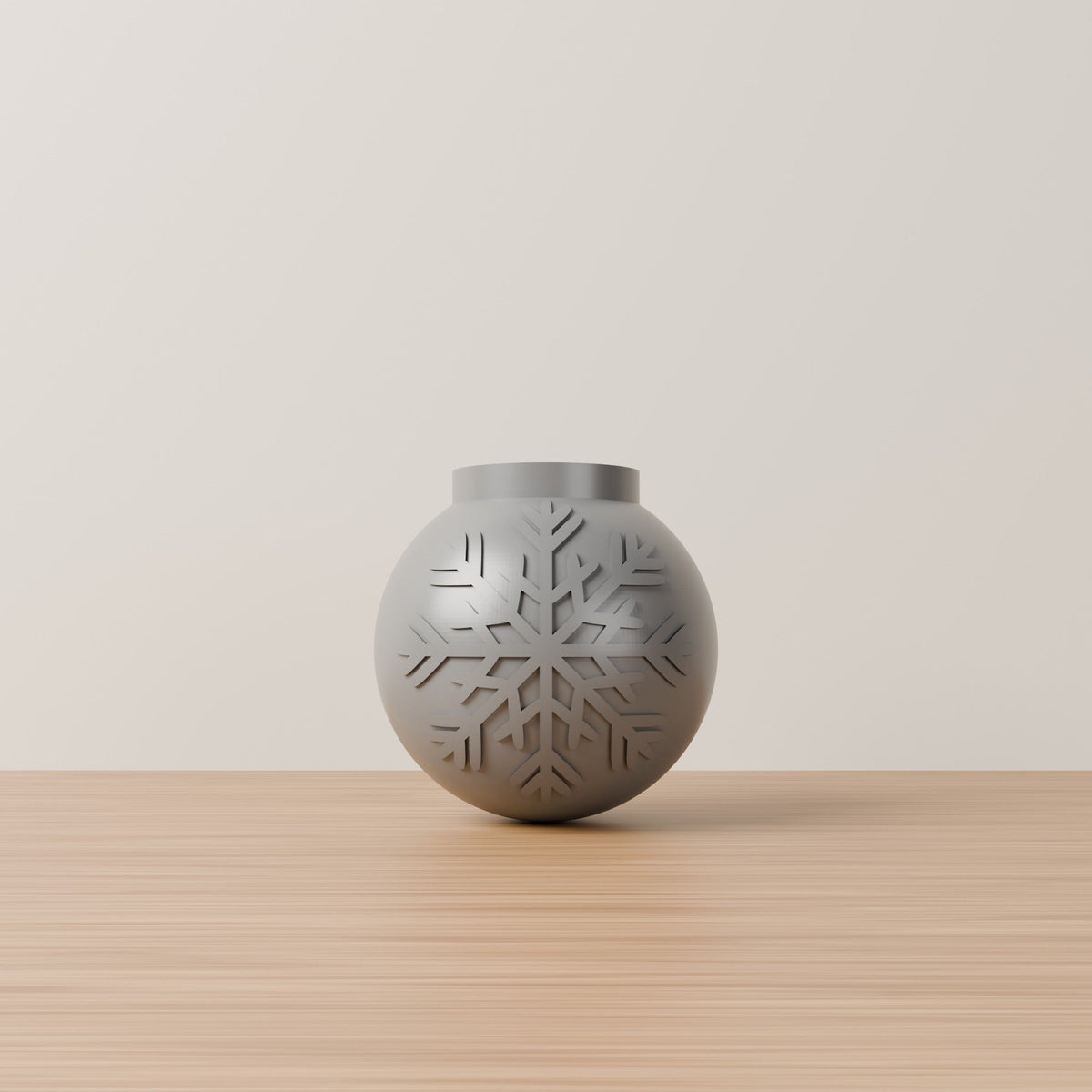 Snowflake Sphere Wall Vase – Flat-Back Bauble Vase with Raised Snowflake - Northern Foundry
