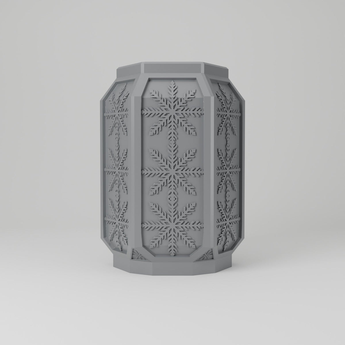 Snowflake Vase – Octagonal Winter Flower Vase with Raised Snowflakes - Northern Foundry