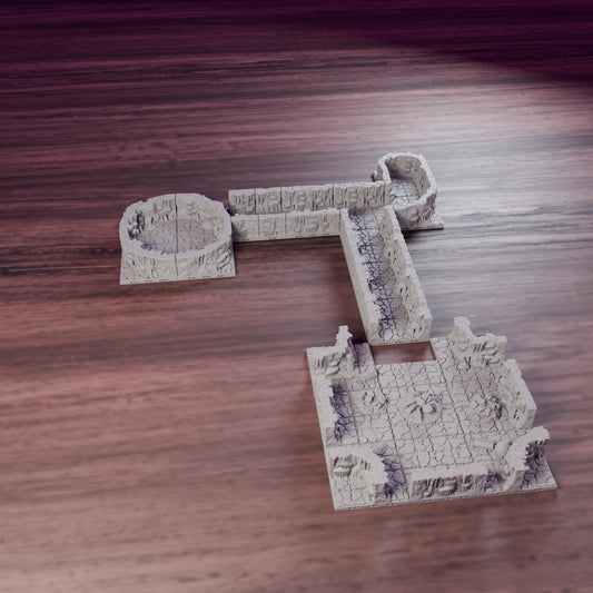 Spider Cavern Lair with Giant Spider, assembled set on a wooden table