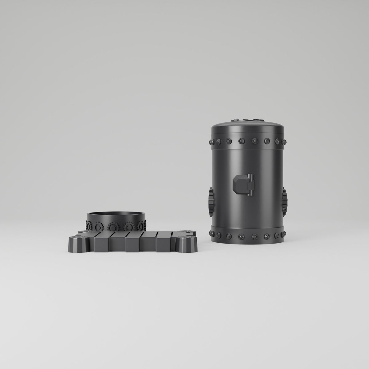 Steampunk Gear Desk Organizer Set – Canister, Cup and Pen Tray - Northern Foundry
