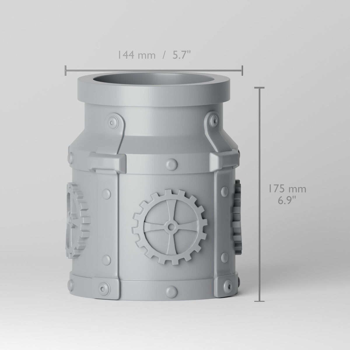 Steampunk Gear Vase – Riveted Milk Can Flower Vase - Northern Foundry