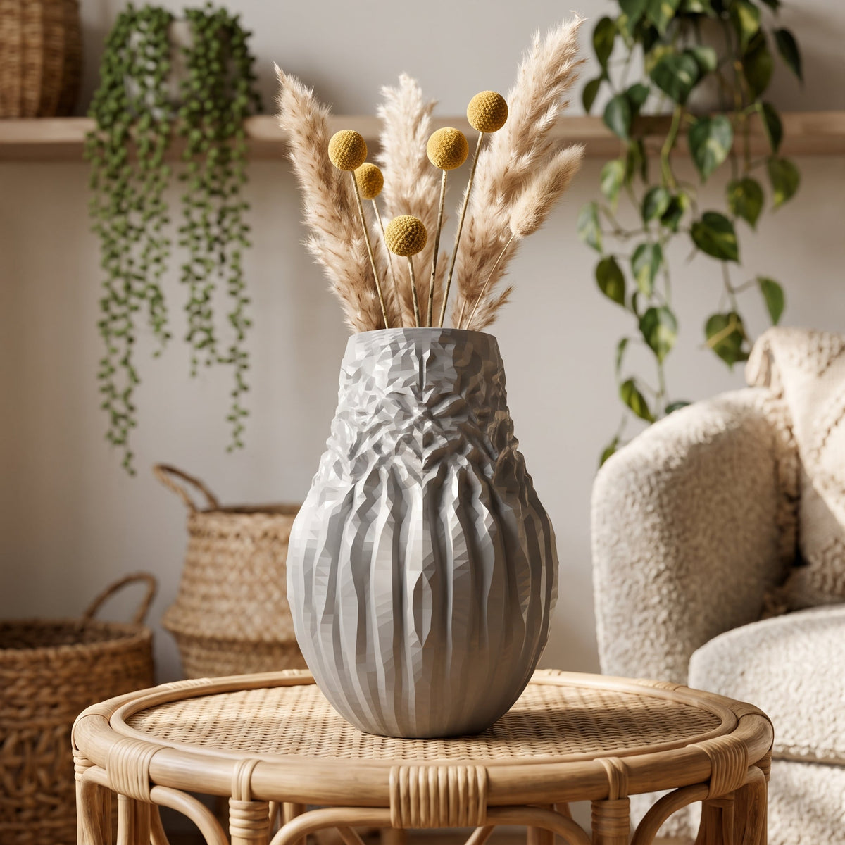 Terris Textured Bud Vase – Small Modern Ribbed Vase - Northern Foundry